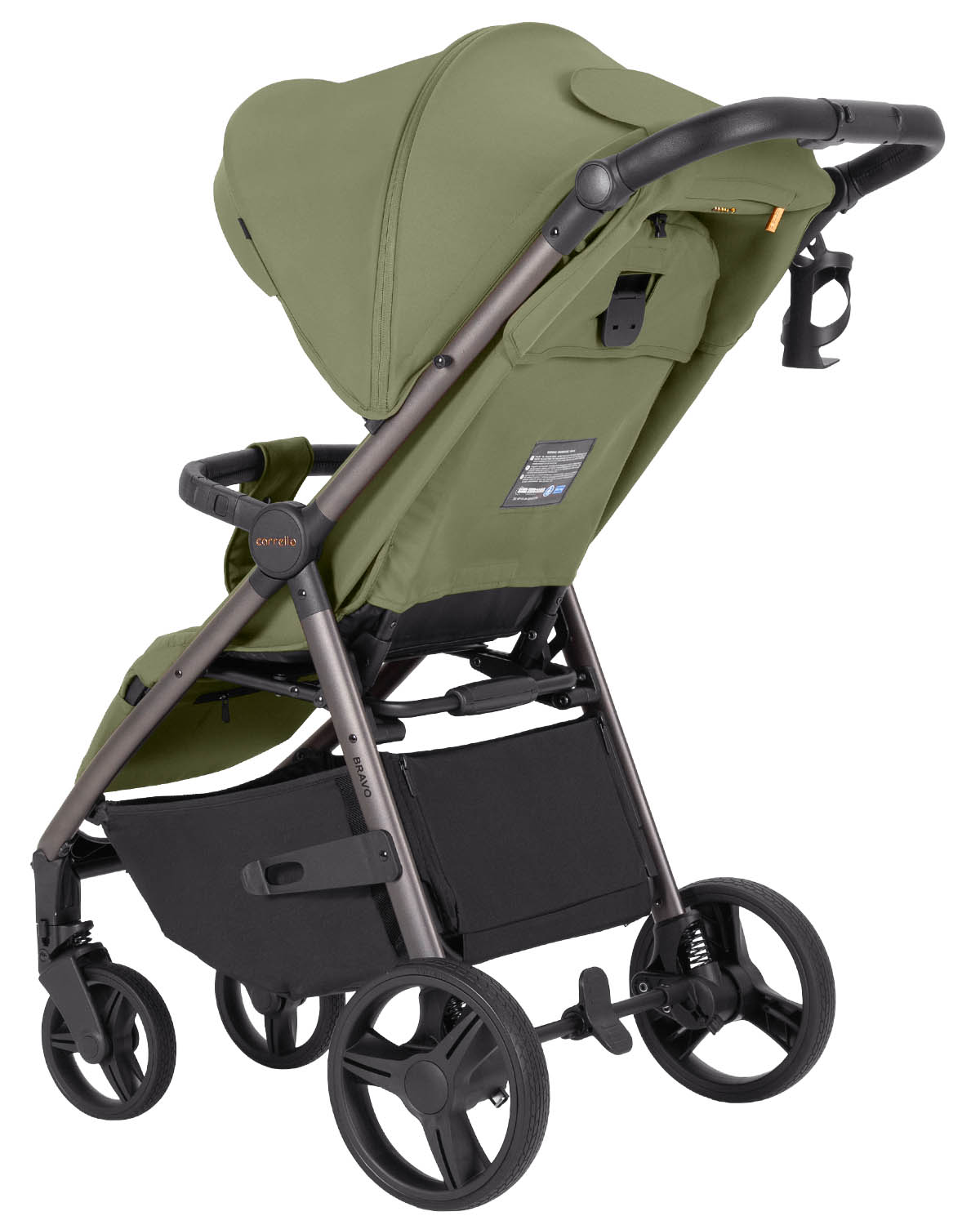 Прогулочная коляска Bravo PU 2026 Механическая регулировка спинки в трёх положениях, включая "лёжа" с помощью кнопочного механизма поднятия спинки. 